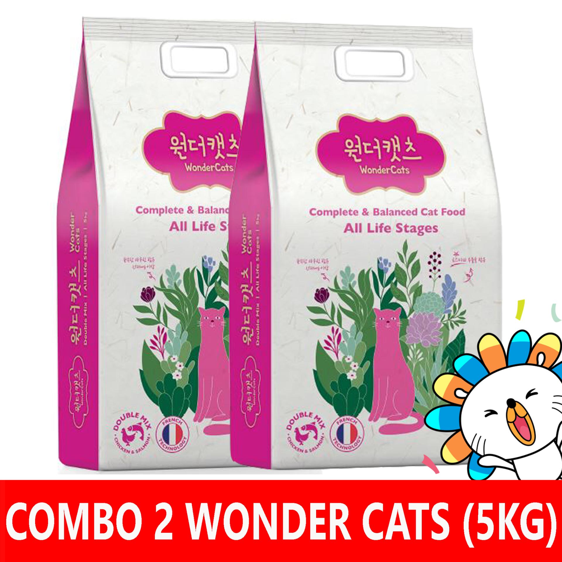Combo 2 túi thức ăn hạt cho mèo Wonder Cats 5kg
