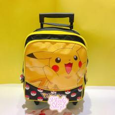 BALO KÉO TRẺ EM 12” HÌNH PIKACHU 2 NGĂN MÀU VÀNG ĐEN CHO BÉ TRAI (THÁI LAN) – PO65022 (28x10x31cm)