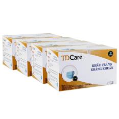 Combo 4 Hộp Khẩu Trang Y Tế Kháng Khuẩn TDCare 4 Lớp Xanh