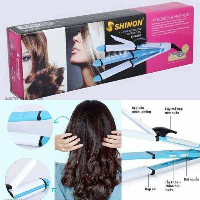 Máy tạo kiểu tóc đa năng uốn duỗi bấm 4 trong 1 Shinon 8005