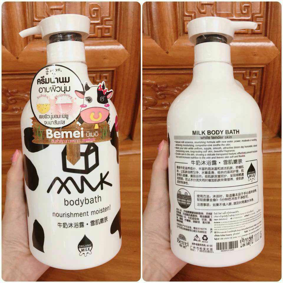 Sữa tắm dưỡng da Bemei milk bath Thái Lan 1000ml