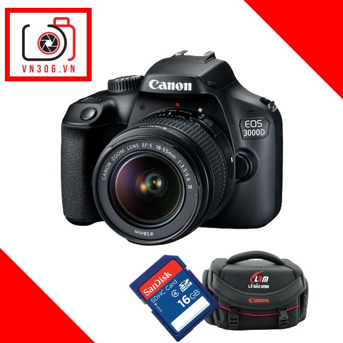 Canon EOS 3000D Kit 18-55mm - (Hàng Canon Lê Bảo Minh)-Tặng khoá học nhiếp ảnh EOS + Thẻ SD 16GB...