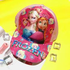 Nón kết Công chúa Elsa Anna Frozen nổi 3D lưới màu hồng lợt – NONFZ052705