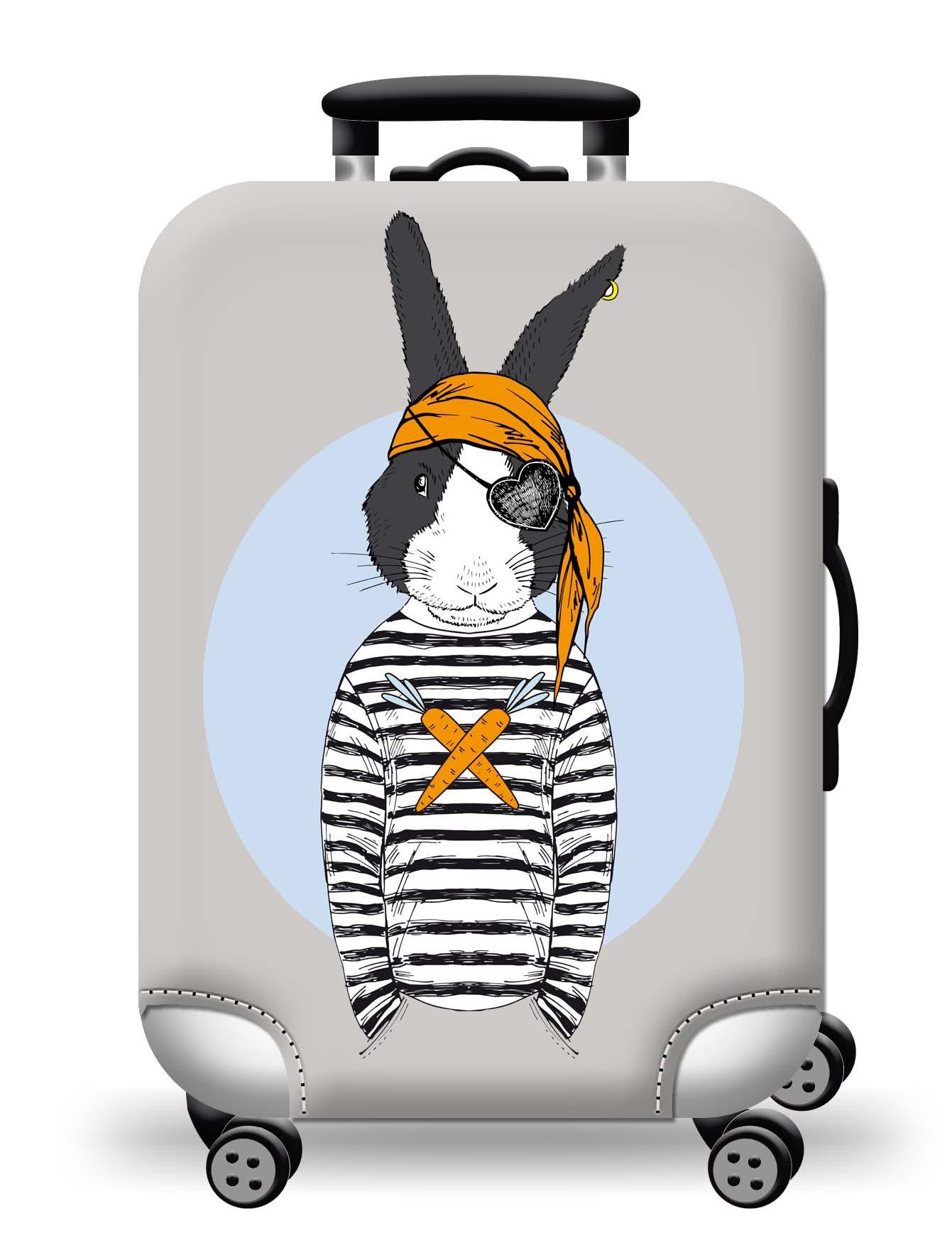 Túi bọc bảo vệ vali -Áo vỏ bọc vali - Size M-THỎ CƯỚP BIỂN HPValiOEM