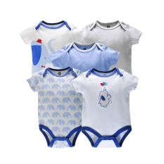 Set 5 Bodysuit Cộc Tay Beliti VOI XANH Đẹp Cho Bé Trai (Mẫu Giống Hình)