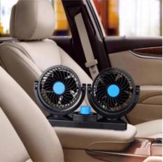 Quạt đôi ô tô 12V thông gió cho xe hơi xe tải xoay 360 độ tiện ích