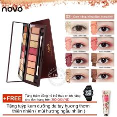 Hộp phấn đánh mắt Novo silty clay Cao cấp 5166 + Tặng tuýp kem dưỡng da tay hương thơm thiên nhiên ( Đơn hàng mỹ phẩm trên 300k tặng thêm 1 đồng hồ thể thao như quảng cáo )
