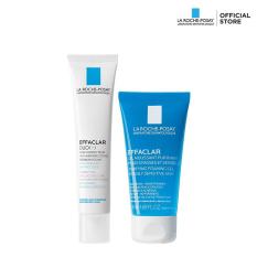 Bộ đôi Kem dưỡng giảm mụn thông thoáng lỗ chân lông và ngừa thâm La Roche Posay Effaclar Duo+ 40ml và Gel rửa mặt dành cho da dầu mụn Effaclar gel 50ml
