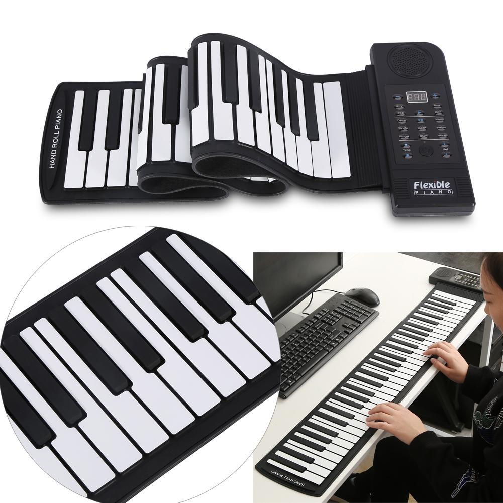 Portable 61-Keys Roll up Soft Silicone Electronic Digital Music Piano Keyboard - intl