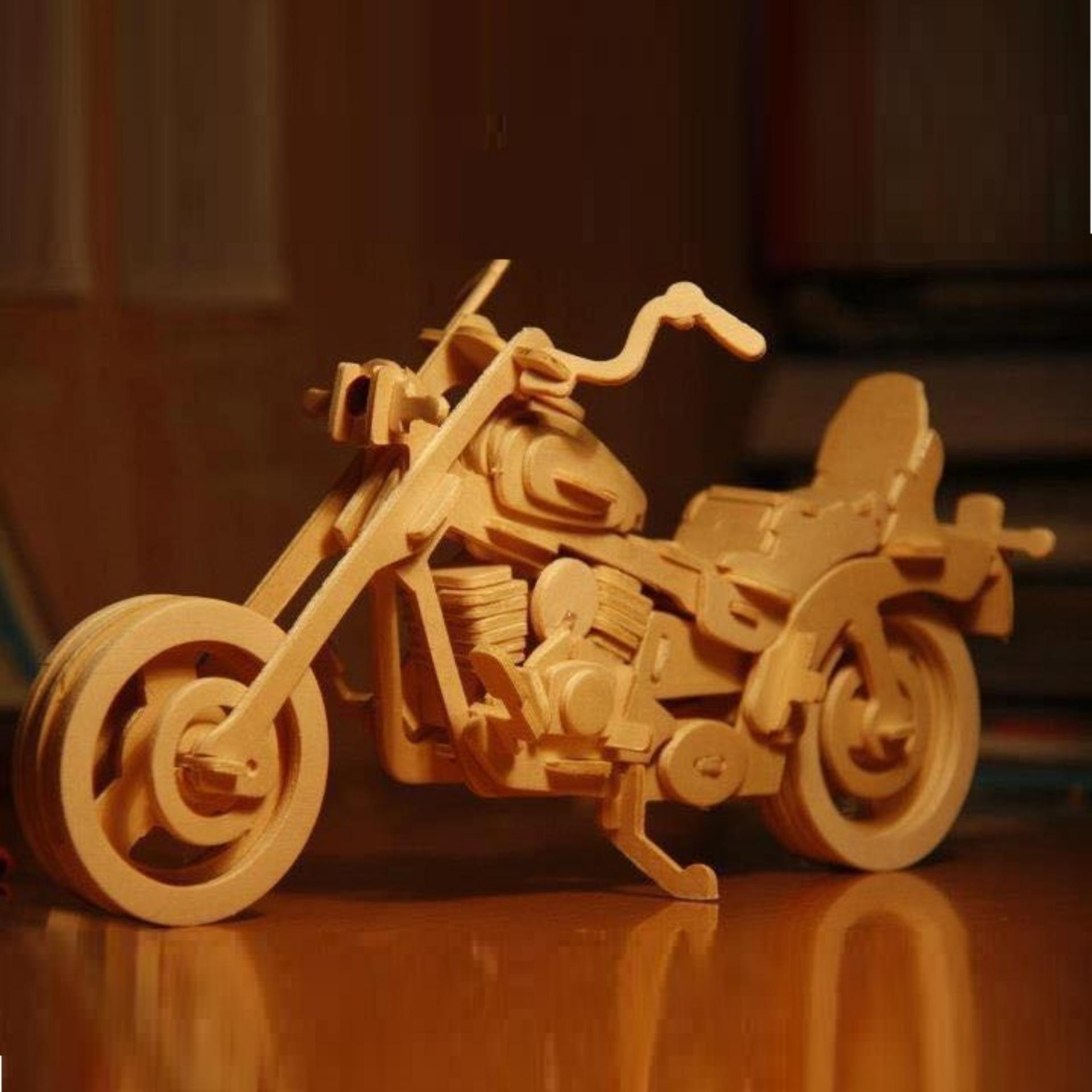 Đồ chơi lắp ráp gỗ 3D Mô hình Motocycle HD1