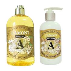 Combo Sữa Tắm Almond (Hạnh nhân) 500ml Và Sữa Dưỡng Thể Almond (250ml) nhãn hiệu L’amont En Provence