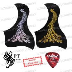 Bộ Miếng dán đàn Guitar cao cấp chống trầy xước bảo vệ đàn hình 3D laser Phượng Hoàng + Pick Alice