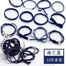 Set 12 dây buộc tóc mềm Hàn Quốc nhiều kiểu kèm hộp – Loại 1