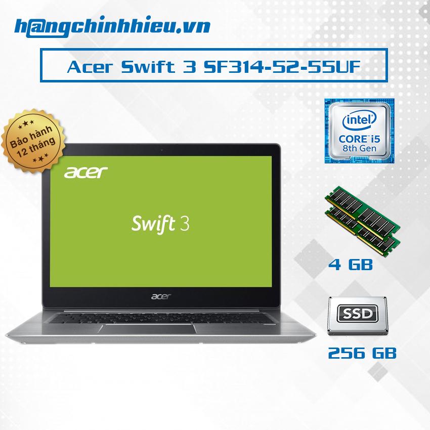 Laptop Acer Swift 3 SF314-52-55UF i5-8250, 4GB, 256GB SSD, Intel UHD Graphics 620, 15.6