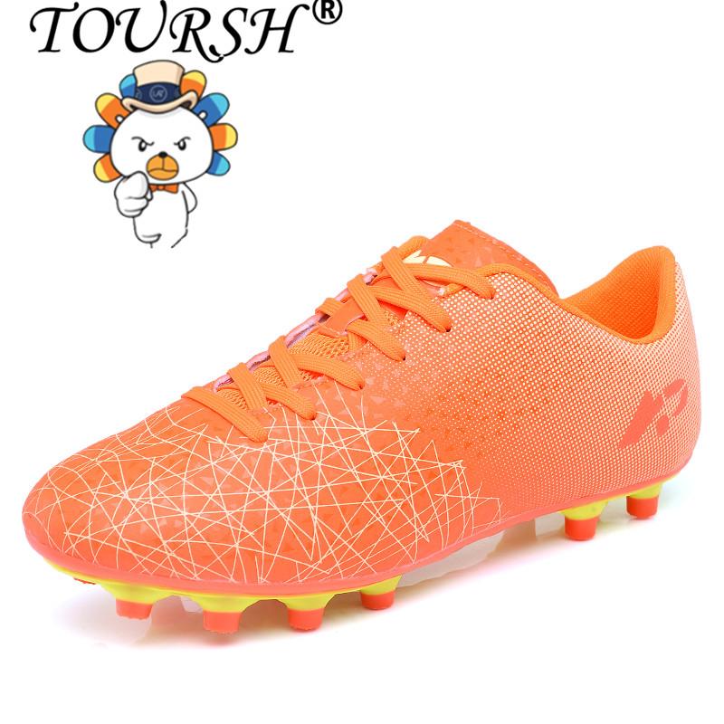 TOURSH Men Boy Kids Soccer Cleats Turf Football Soccer Shoes TF Hard Court Sneakers Trainers Football Boots - intl