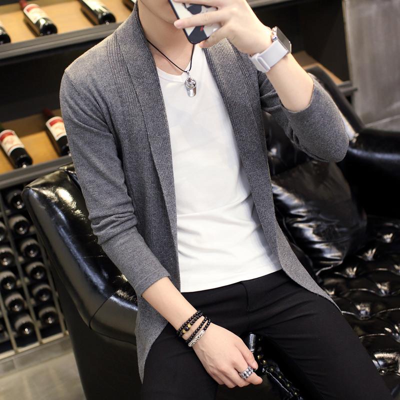 Áo cardigan nam dáng dài màu xám CG02