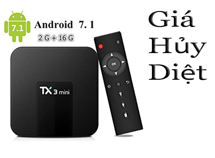 Hộp Android Tivi Box Tx3 Ram 2GB - Rom 16GB - Android 7.1.2 ( Tích hợp app xem truyền hình...