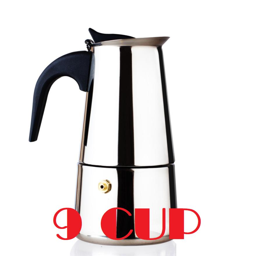 Bình pha cà phê Inox cao cấp phong cách Italy – BCP Bạc 9 CUP