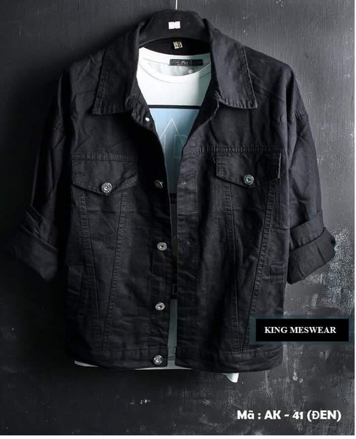 Áo Khoác Jeans Nam Đen Phong Cách cá tính vải cực đẹp M41
