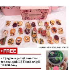 Set Detox trái cây liệu trình 30 gói tặng lột mụn than tre hoạt tính kèm hộp, không tặng bình