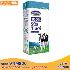 Thùng 12 Hộp Sữa tươi tiệt trùng Vinamilk 100% Không đường 1L (Hộp giấy)