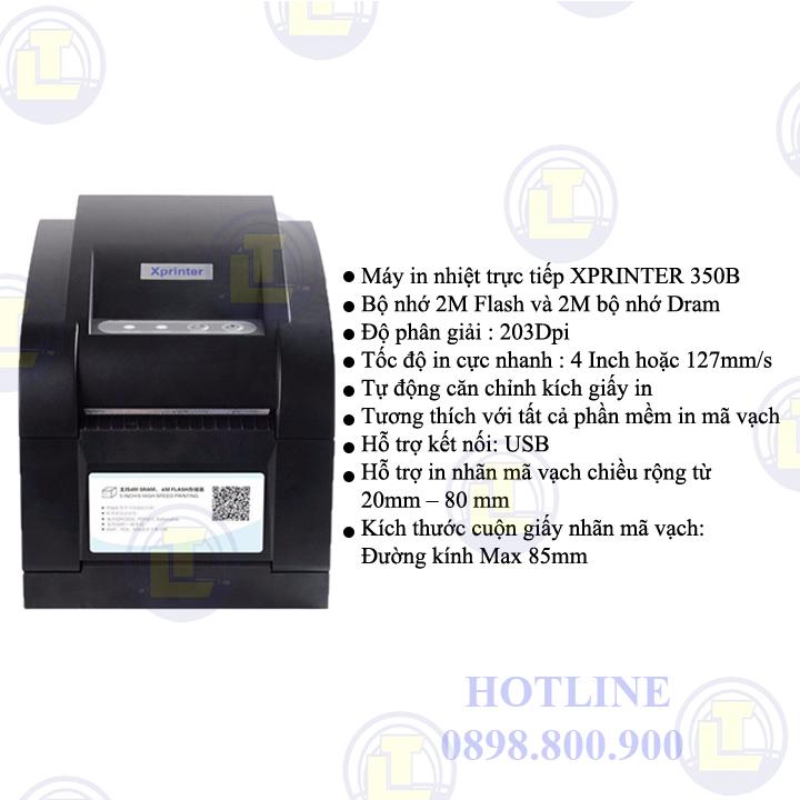 Máy in nhãn XPrinter XP-350B( không dùng mực)