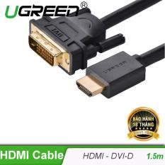 Cáp chuyển đổi HDMI sang DVI-D 24+1 dài 1.5M UGREEN HD106 11150 (Đen) – Hãng phân phối chính thức.