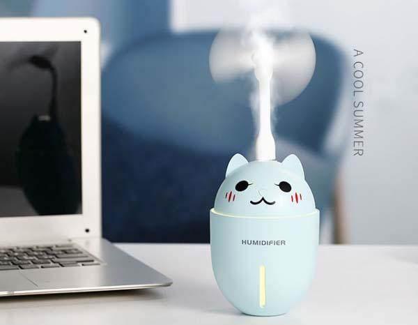 Máy phun sương tạo ẩm kèm đèn ngủ hình con mèo - Bảo hành 1 đổi 1