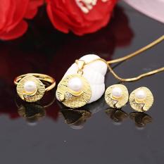 Bộ Trang Sức Bạc Nữ Đính Ngọc Trai Dát Vàng Cao Cấp Trang Sức 3 Món BNT609-Bảo Ngọc Jewelry