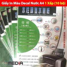 Giấy In Màu Decal Nước A4 21 x 29.7cm (1 Xấp 10 Bộ)