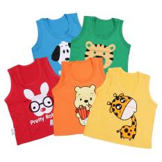 Bộ 5 áo ba lỗ 5 màu in ATL06# MihaBaby