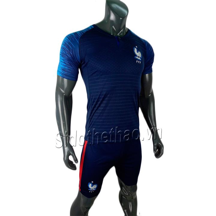 Bộ đồ quần áo đá banh - bóng đội tuyển Pháp màu xanh đen mẫu chính thức Wolrd cup 2018