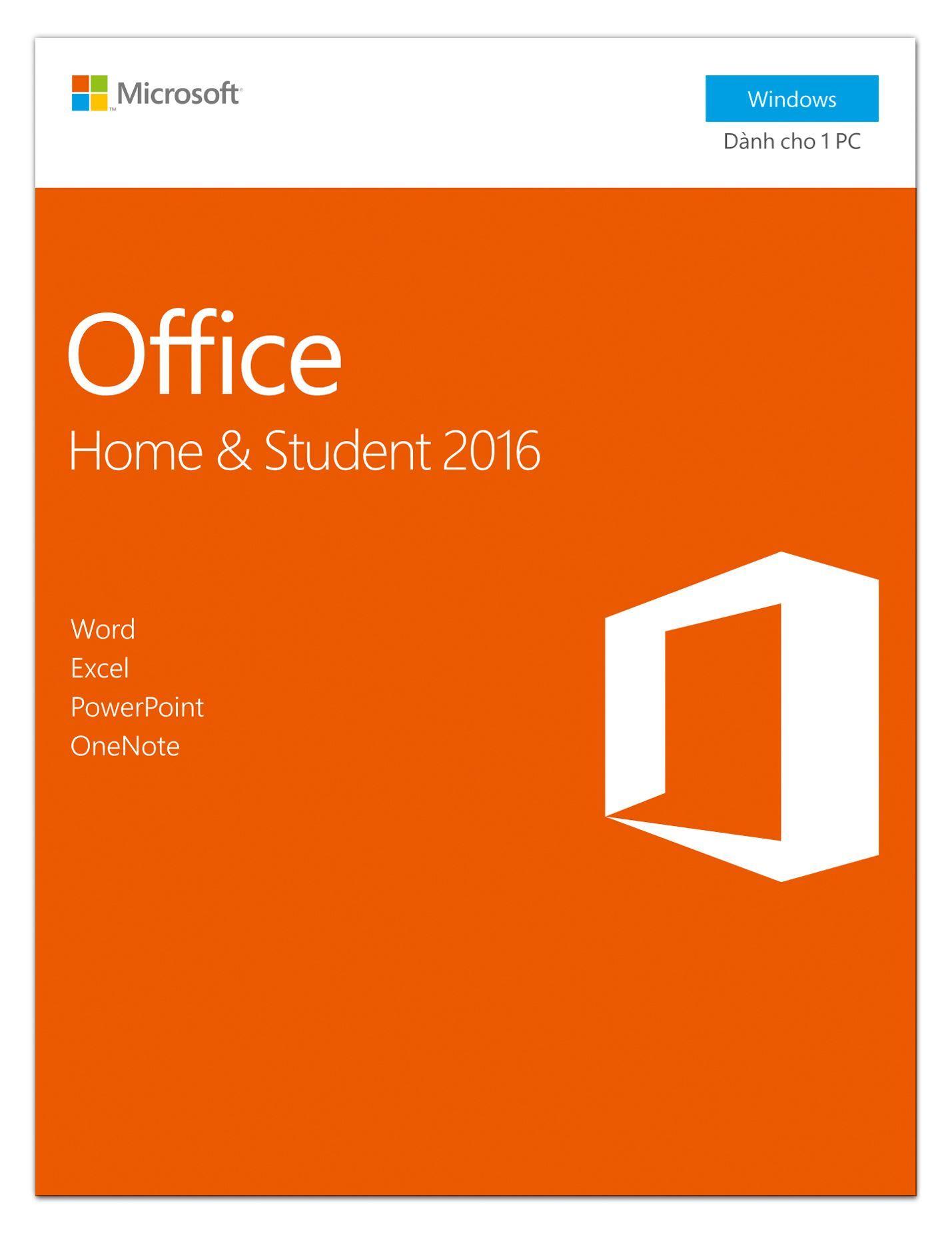 Phần mềm Microsoft® Office Home and Student 2016 - Pupam phân phối chính hãng