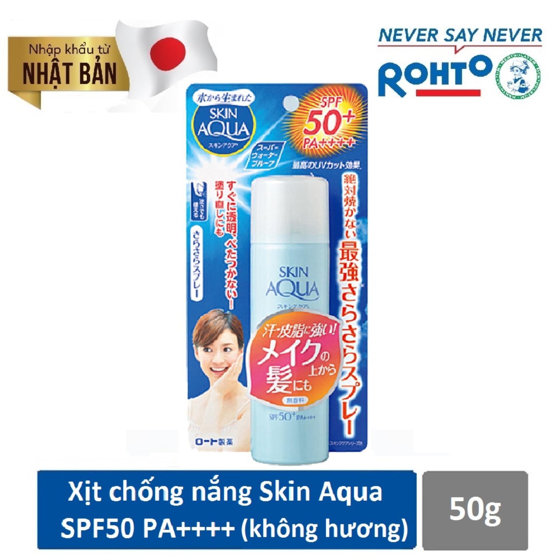 Xịt chống nắng không mùi Skin Aqua Sara-Fit UV Spray Fragrance Free SPF50+ PA++++ 50g ( Nhập khẩu từ Nhật...