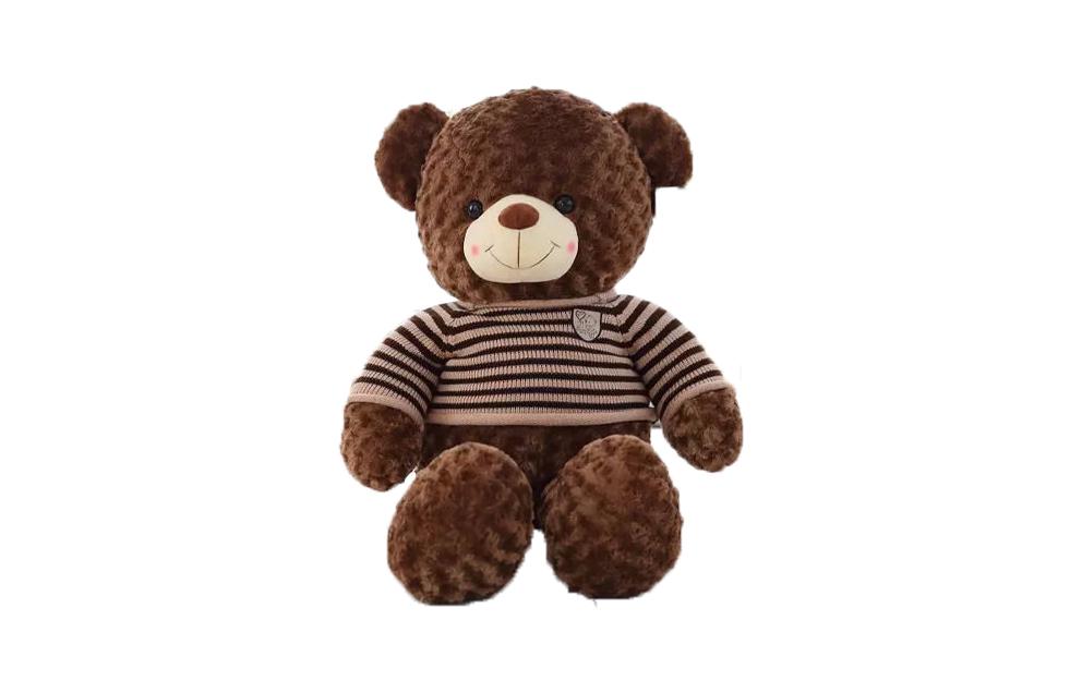 Gấu bông cao cấp Teddy Oenpe áo thun màu nâu chocolate - Khổ vải 1m cao 80cm - Quà tặng...