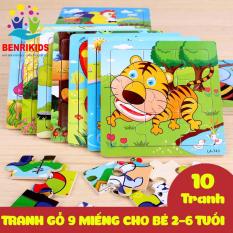 Bộ 10 Tranh Ghép Hình 2D Động Vật Và Phương Tiện Giao Thông(Họa Tiết Ngẫu Nhiên)
