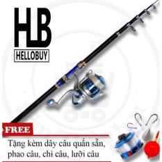 Bộ Cần Câu Giá rẻ USA 2m1 Kèm Máy + Dây + Tặng Kèm Bộ Phụ Kiện