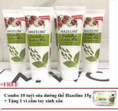 Combo 10 tuýt sữa dưỡng thể Hazeline 15g + Tặng 1 ví cầm tay xinh xắn
