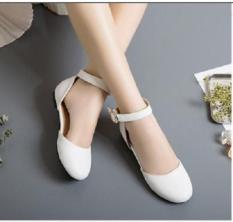 Giày sandal bít mũi da lì tròn MYS