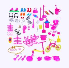 Bộ Phụ Kiện 98 Chi Tiết Thời Trang Dành Cho Búp Bê + Tặng Kèm 02 Búp Bê Chibi