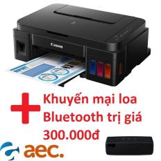 Máy in phun màu Canon G2010 đời mới 2018 đi kèm 4 bình mực Hàn Quốc (in/scan/copy) + tặng kèm khuyến mai loa Bluetooth trị giá 300.000đ
