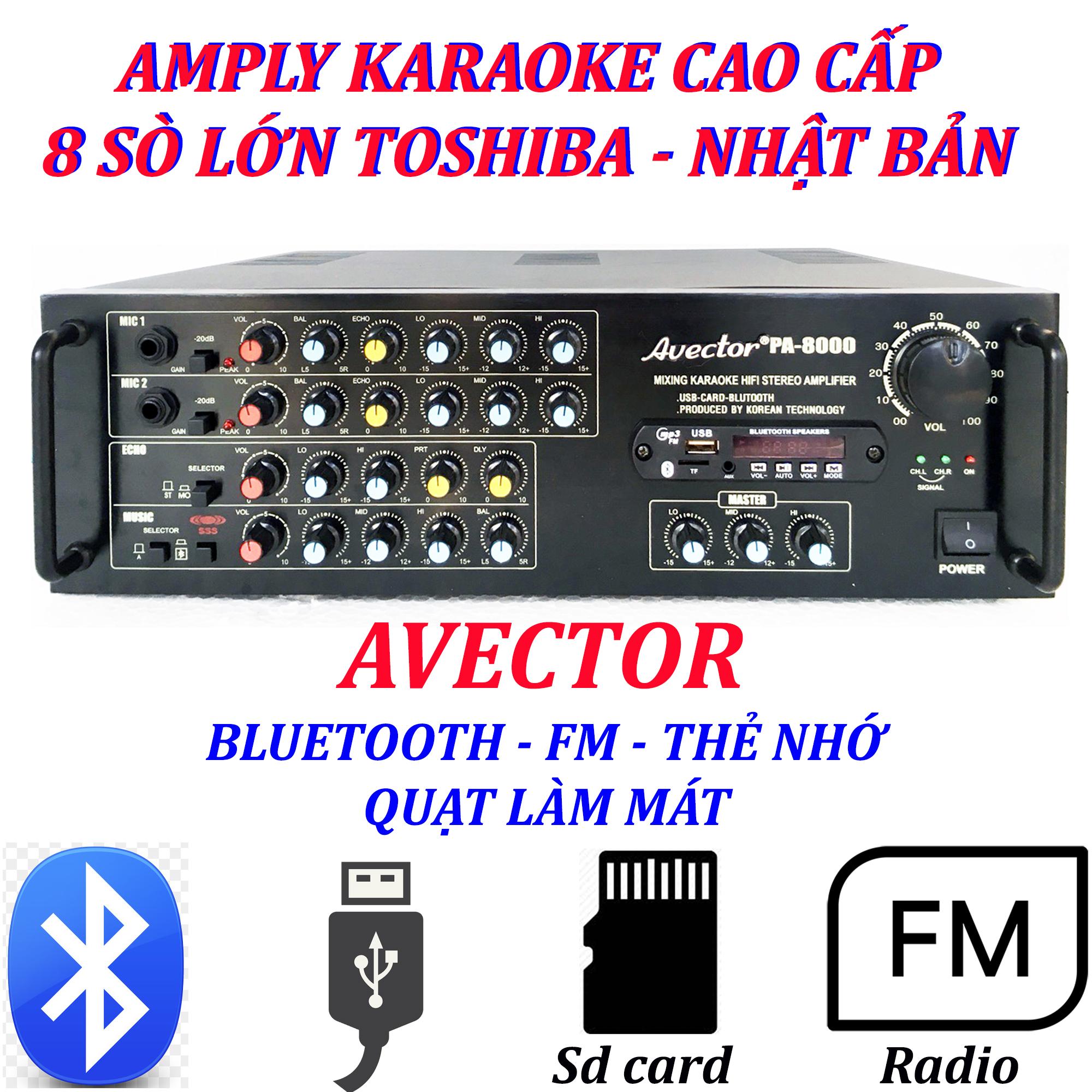 Dàn karaoke gia đình - Dàn karaoke bluetooth - Dàn karaoke 3 tấc giá rẻ Amply Avector 8000 Và Loa...