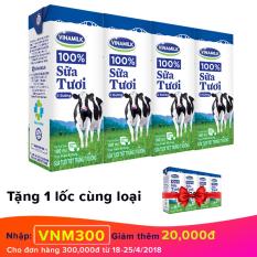 Thùng 48 hộp sữa tươi Vinamilk 100% ít đường 180ml + Tặng 1 lốc cùng loại