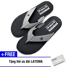 Dép xỏ ngón nam thời trang cao cấp Latoma TA1612 (Xám)+ Tặng kèm thẻ ưu đãi Latoma