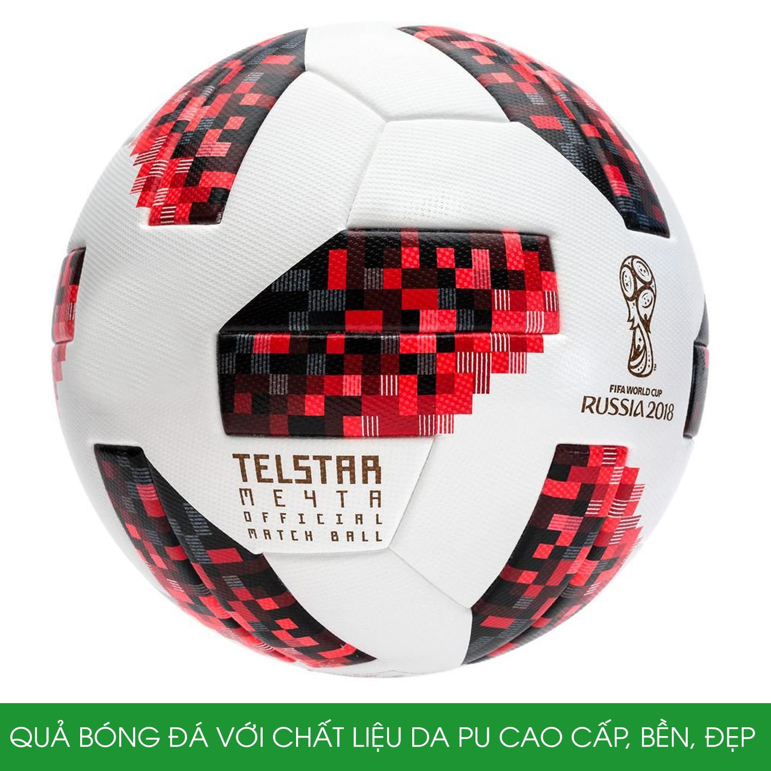 Quả bóng đá WC 2018 TELSTAR cao cấp Size 5 + Tặng kèm kim bơm và túi lưới