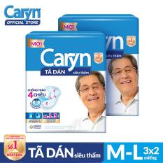 Bộ 2 gói Tã dán Caryn siêu thấm size ML 3 miếng