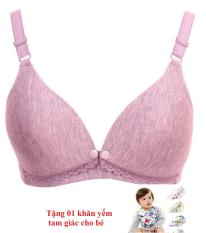 Bộ 02 Áo Lót Ngực Cho Con Bú Có Cúc Bấm + Tặng kèm 01 Khăn Yếm Tam Giác Cho Bé