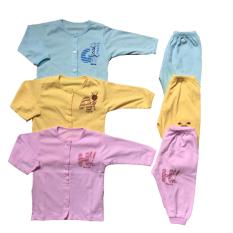 Combo 3 quần, 3 áo sơ sinh tay dài Thái Hà Thịnh