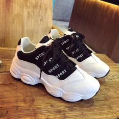 (VIDEO thực tế) Giày sneaker nữ HOT TREND chữ SPORT HAPLI (đen, hồng)