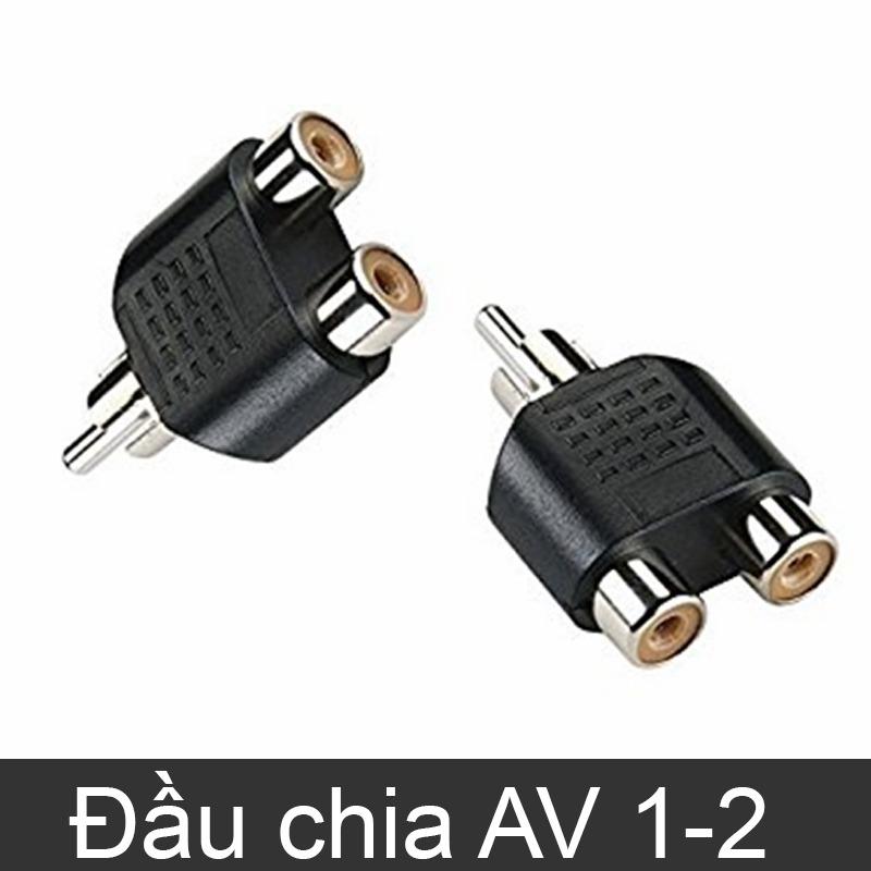 Đầu jack chia AV/RCA/Video 1 ra 2 - Màu đen (loại thường)